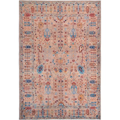 Rawlins Transitional Moroccan Tan/Pink/Blue Area Rug