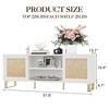 Rattan TV Stand for 65 Inch, Modern Entertainment Center with Marble Color, Boho TV Console with Doors and Shelves, Media TV Cabinet - 2 of 4