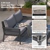 4-Piece Outdoor Patio Rope Conversation Sofa Set with Tempered Glass Table - 2 of 4