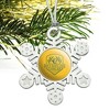 North Dakota State Badge Metal Snowflake Christmas Tree Holiday Ornament - 2 of 3