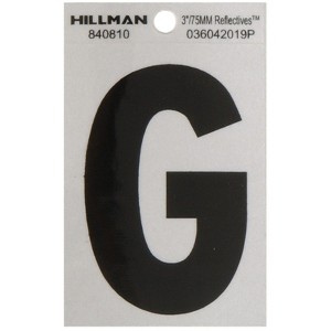 Hillman 3 in. Reflective Black Vinyl Self-Adhesive Letter G 1 pc (Case of 6) - 1 of 1