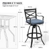 Crestlive Products Outdoor Swivel Bar Stools Set of 2 Patio Cast Aluminum Bar Stools with Sunbrella Cushion Bar Height Chairs - 3 of 4