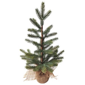 Northlight 1.6 FT Pine Tree in Natural Jute Base Christmas Decoration - 1 of 2