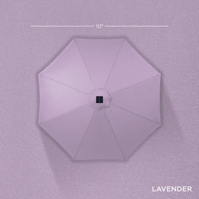 Lavender 10ft Solar LED Lighted Patio Umbrella with Tilt Adjustment