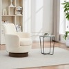 TIRAMISUBEST Polyester Swivel Barrel Chair, Accent Armchair with Gold Stainless Steel Base, Comfy Round Reading Chair for Living Room, Bedroom (Beige) - 4 of 4