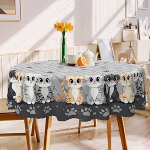 LOVEVOOK Cat Tablecloth - Farmhouse Animals Table Covers, Cute Table Clothes for Dining Room, Party, Home Decor - 1 of 4