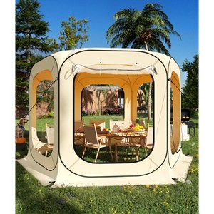 6/10/12 ft Outdoor All Weather Pop Up Tent, Instant Tent Shelter, Rainproof Camping Sun Shelter for Patio, Backyard, Deck - 1 of 4