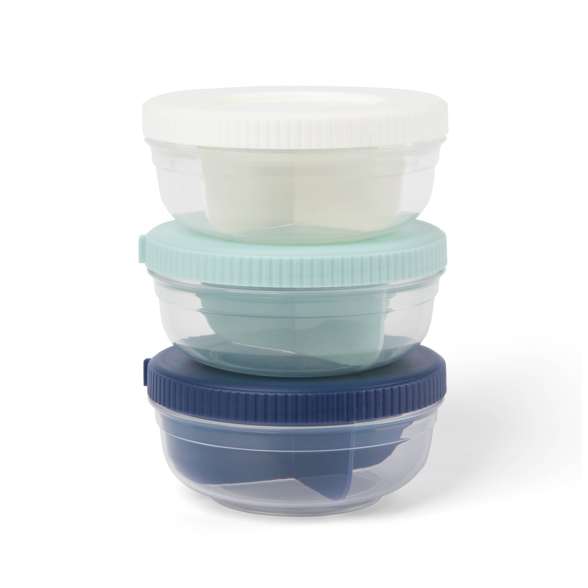 SnapLock 3 Portion Snack Stack: BPA-Free, Leakproof, Stackable Design, Includes 3 Containers with Lids