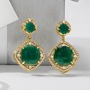 Ross-Simons 14.00 ct. t.w. Emerald and 1.60 ct. t.w. White Topaz Drop Earrings in 18kt Gold Over Sterling - 4 of 4