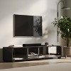 CorLiving Bromley TV Stand for TVs up to 85" Black: Modern Laminated Media Console with Metal Hardware - 2 of 4