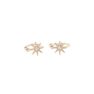 Slickblue Gold Star Helix Ear Clips, Faux Diamond Center, Small Cuff Earrings, Stylish Jewelry, 0.4" - 1 of 2