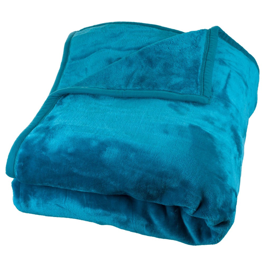 Photos - Duvet Solid Soft Heavy and Thick Plush Mink Throw Blanket Blue - Trademark Global