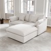 83" Cloud Couch Sectional for Living Room, Down Filled Modular Couch,L Shaped Sofas with Ottoman,Convertible Couch,Covers Washable&Replaceable,White - 2 of 4