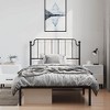 vidaXL Metal Bed Frame without Mattress with Headboard Black Queen - 3 of 4