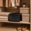 Homz 2 Pack Storage Cart, Medium 1 Drawer Plastic Rolling Container for Home and Office Organization, Black Frame with Smoke Tint Drawer - 2 of 4