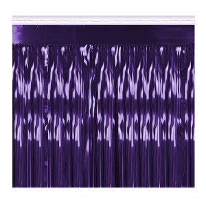 Beistle 2-Ply Metallic Fringe Drape, 15" x 10', (1/Pkg) Purple - 1 of 4