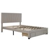 Queen Size Velvet Upholstered Platform Bed with a Big Drawer - ModernLuxe - 4 of 4