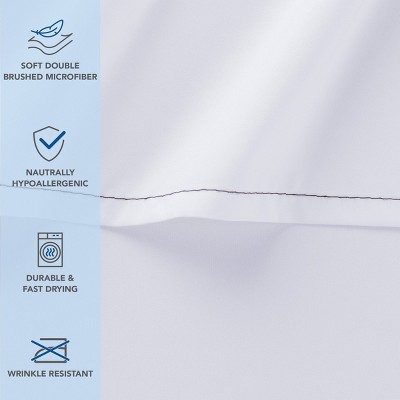 Twin White Brushed Microfiber Flat Sheets Set - Pack of 6