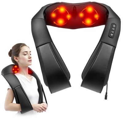 HONGGE Deep Kneading Shiatsu Shoulder Massager with Heat, 8 Massage Nodes, Adjustable Intensity and Direction for Neck, Back, Shoulder