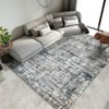 Modern Indoor Abstract Striped Area Rug Washable Low Pile Non Slip Carpet for Living Room Bedroom Soft Easy Care Foldable Floor Mat - 3 of 4