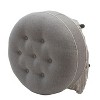 Okak Luxury Round Ottoman Bench Coffee Table Soft Upholstered Footrest Stool with Tassel Rope for Living Room,Entryway,Bedroom,Office, Gray - 4 of 4