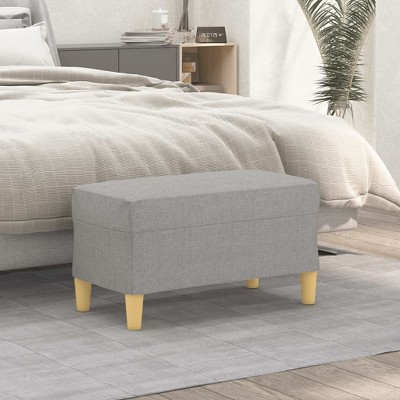 vidaXL Bench Light Gray 27.6 in.x13.8 in.x16.1 in. Fabric