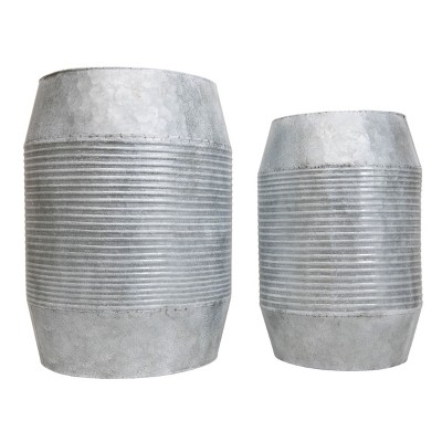 Set of 2 White Metal Accent Tables - Foreside Home & Garden