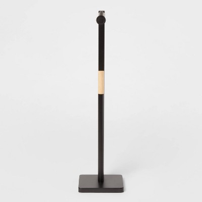 Hex Matte Black Standing Toilet Paper Holder