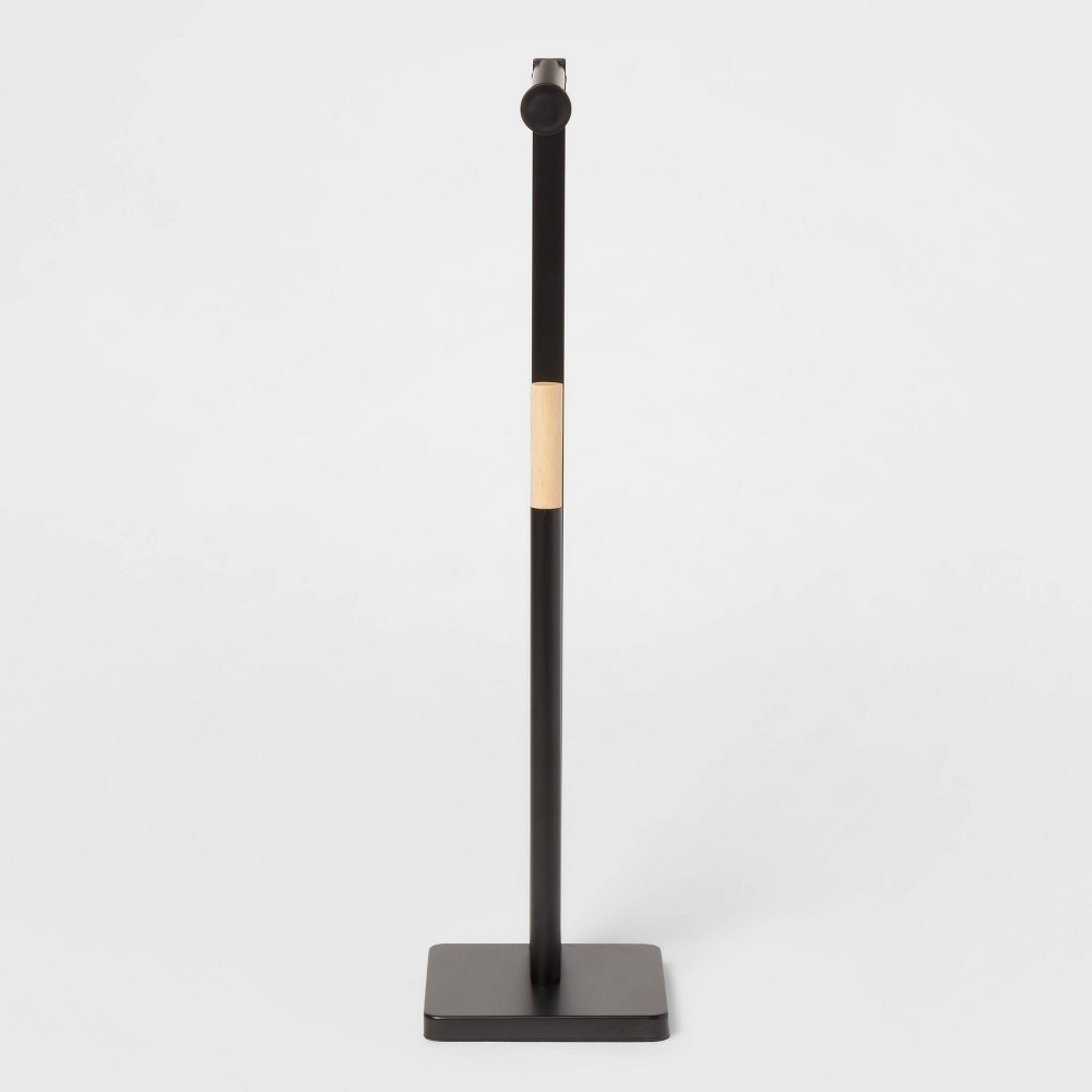 Freestanding Toilet Paper Holder Matte Black - Brightroom™: Steel Construction, 22.99" Tall, Storage Solution