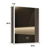HBEZON LED Medicine Cabinet with Mirrors and Lights, Recess/Wall Mount Bathroom Cabinet, 3 Mode Light, Dimmable, Anti-Fog, Time & Temp, Outlet, Silver - 4 of 4