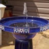 Smart Solar 25.2" Louisa InteliSOLAR Ceramic Bird Bath With Remote Blue - 4 of 4