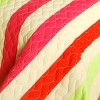 Slickblue 3 PC Handmade Full/Queen Quilt Set, Reversible Vermicelli Quilted, Horizontal Stripes, 37 Color Options - 3 of 4