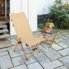 Costway 2 PCS Patio Folding Camping Chair Portable Fishing Bamboo Adjust Backrest W/ Bag - 3 of 4