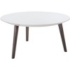 Josiah Retro Mid Century Round Lacquer Coffee Table - White/Dark Brown - Safavieh - image 3 of 4