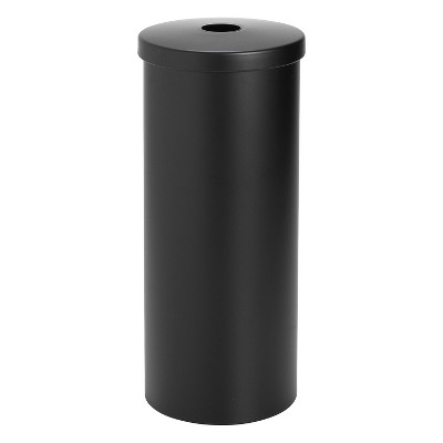 mDesign 3-Roll Steel Toilet Paper Storage Holder with Lid Matte Black (25975)