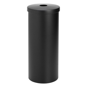 mDesign 3-Roll Steel Toilet Paper Storage Holder with Lid Matte Black (25975) - 1 of 4
