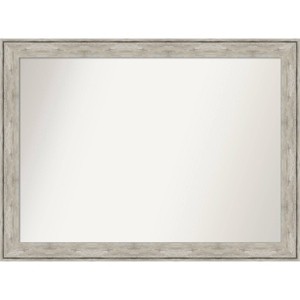 43" x 32" Non-Beveled Crackled Bathroom Wall Mirror Metallic Silver - Amanti Art: Modern Rectangular Polystyrene Frame, Wall Mounted - 1 of 4