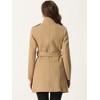 INSPIRE CHIC Women's Classic Stand Collar Zip Up Trench Coats with Belt - 3 of 4