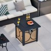 Tangkula 28 Inch Outdoor Square Fire Pit Table 50,000 BTU Propane Gas Fire Table w/ Fire Glasses & PVC Protective Cover - 2 of 4