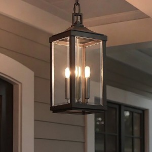 Urban Ambiance Luxury Colonial Outdoor Pendant Light,  23-3/4" x 9-1/2",  Olde Bronze Finish, UHP1191 - 1 of 4