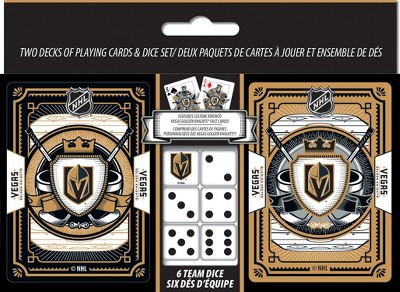 MasterPieces Officially Licensed NHL Las Vegas Golden Knights 2-Pack Playing cards & Dice set for Adults