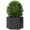 vidaXL Garden Planter Black Steel Medium Planters Garden Planter - 3 of 4