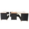 vidaXL Patio Furniture Set of 5 Black and Cream White Poly Rattan - 4 of 4