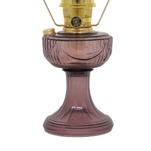 Aladdin Amethyst Lincoln Drape Table Oil Lamp with Rose Shade and Brass Trim, Classic Vintage Design and Bright Illumination - 1 of 3