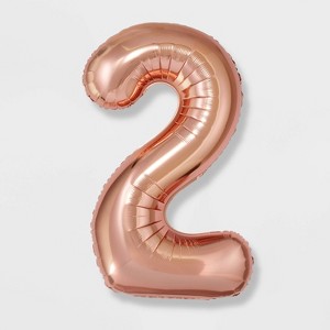 "2" Foil Balloon Rose Gold - Spritz™ - 1 of 4