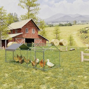 Large Metal Chicken Coop with Run, 120 in x 40 in x 40 in Chicken Run with Cover, Outdoor Walk in Poultry Cage, for Duck Rabbit Hen Chicken - 1 of 4