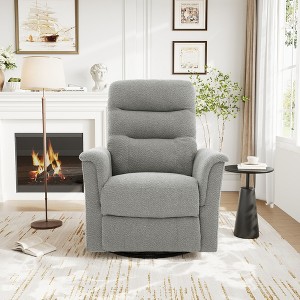 Christopher Knight Home Kal Modern Swivel Rocking Chenille Upholstered Recliner with 8-Point Massage and Adjustable Backrest - 1 of 4