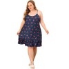 Agnes Orinda Women's Plus Size Sleeveless Ruffle Hem Cute Print Nightgowns - 3 of 4