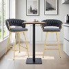 black 2-pack swivel bar stools with breathable cotton-linen cushions and rust-proof electroplated metal frames. - 4 of 4