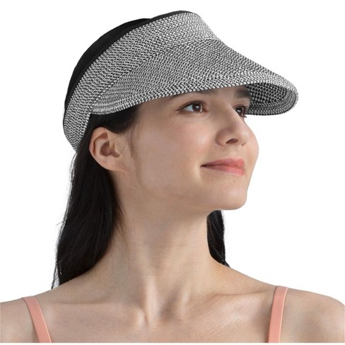 Sun Cube Womens Straw Visor Hat, Wide Brim Straw Sun Hat Visor